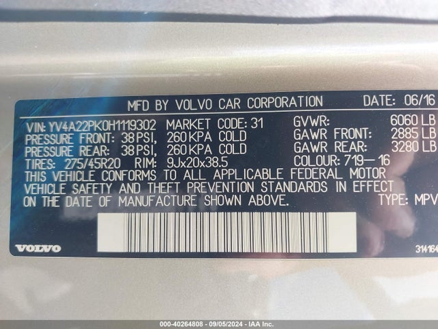 Volvo Xc90 Momentum 2017 YV4A22PK0H1119302 Image 9