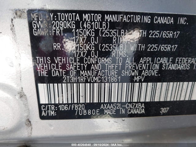 Toyota RAV4 LE 2021 2T3H1RFV0MC131861 Image 9
