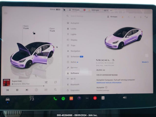 2022 TESLA MODEL 3 5YJ3E1EBXNF182068 Photo 8