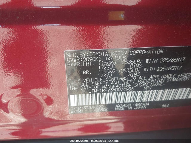 Toyota RAV4 LE 2021 JTMH1RFV3MD074938 Image 9
