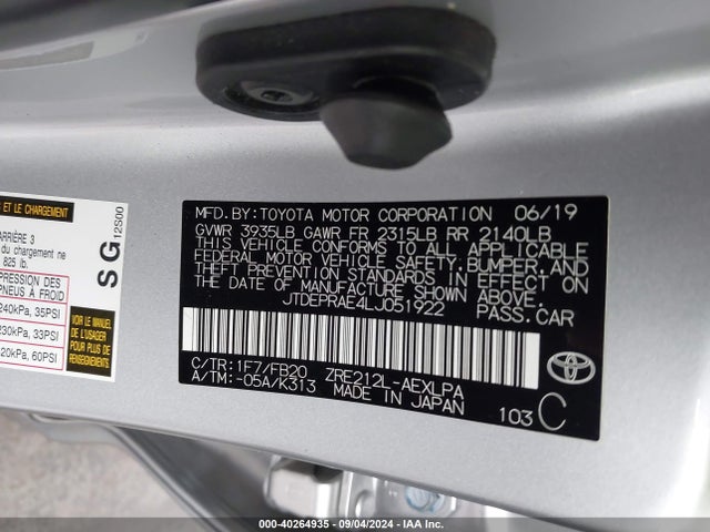 Toyota COROLLA LE 2020 JTDEPRAE4LJ051922 Image 9