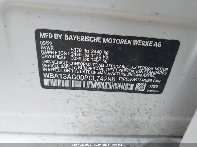 BMW 530e 2023 WBA13AG00PCL74296 Image 9