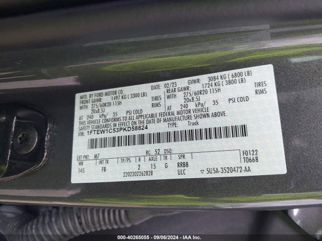Ford F-150 Xlt 2023 1FTEW1C53PKD58824 Image 9