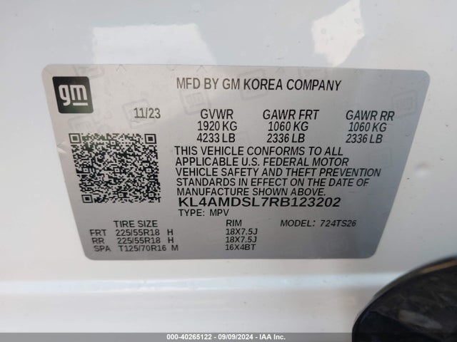 KL4AMDSL7RB123202 Buick Encore Gx Sport Touring Fwd