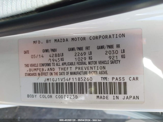 Mazda Mazda6 I Touring 2015 JM1GJ1V54F1185260 Image 9