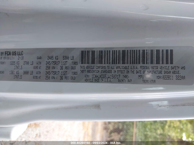 1C4HJXDG5JW150717 Jeep Wrangler Unlimited Sport 4x4