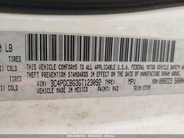 3C4PDCBG3GT123092 Dodge Journey Sxt