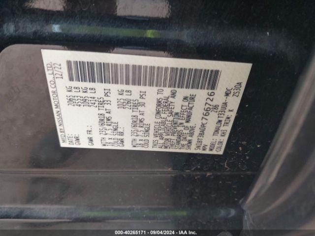 5N1BT3BA0PC766726 Nissan Rogue Sv Fwd