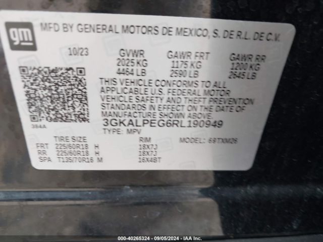 3GKALPEG6RL190949 GMC Terrain Fwd Slt
