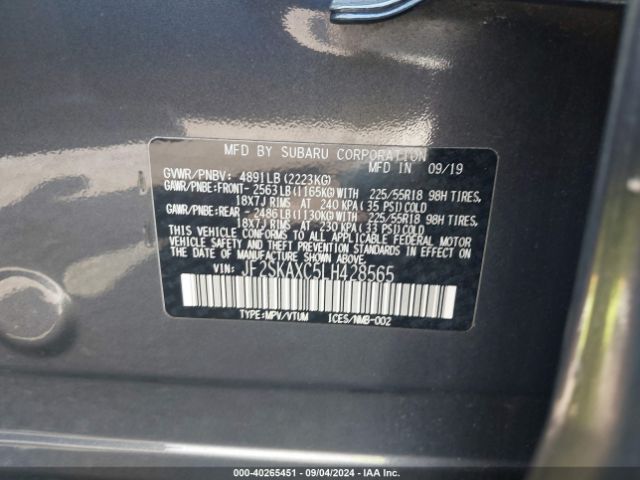 JF2SKAXC5LH428565 Subaru Forester Touring