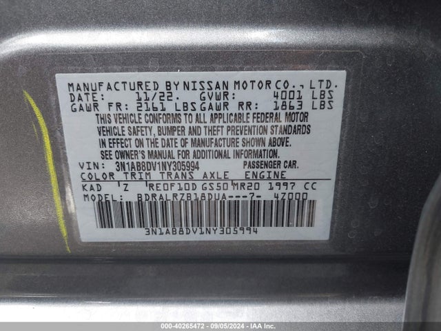 Nissan Sentra Sr Xtronic Cvt 2022 3N1AB8DV1NY305994 Image 9