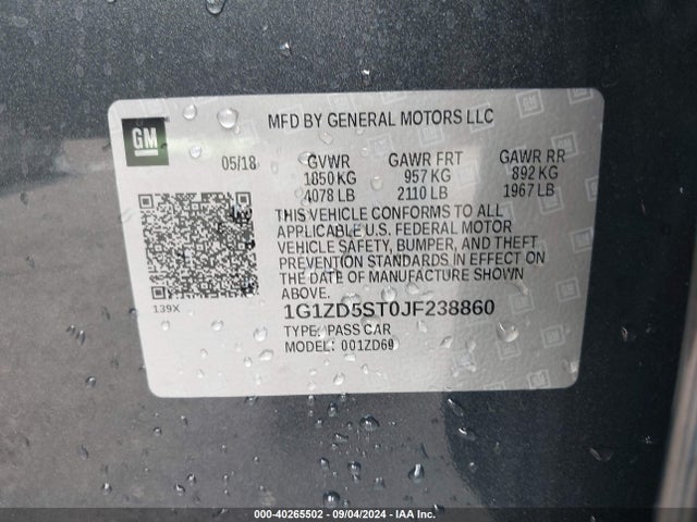 Chevrolet MALIBU LT 2018 1G1ZD5ST0JF238860 Image 9