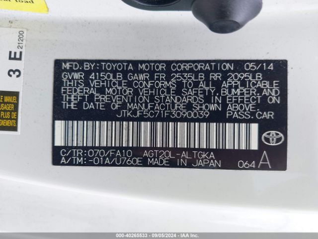 JTKJF5C71F3090039 Scion TC