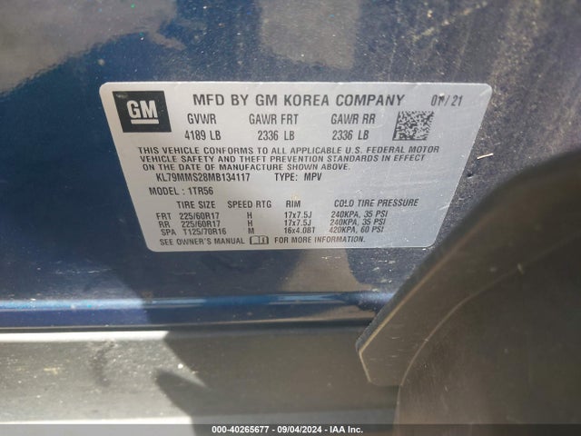 Chevrolet Trailblazer Fwd Ls 2021 KL79MMS28MB134117 Image 9