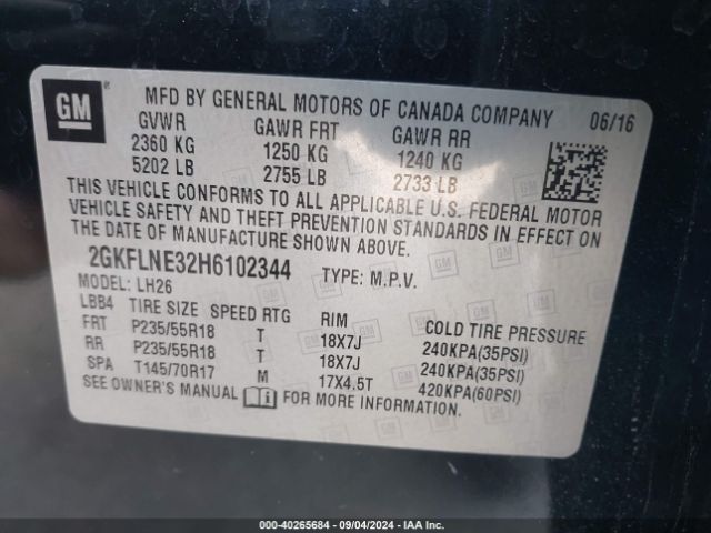 2GKFLNE32H6102344 GMC Terrain Sle-2