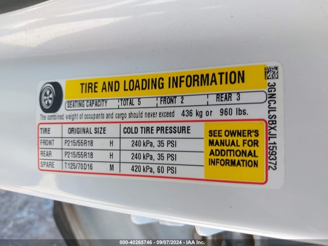 Chevrolet Trax Lt 2018 3GNCJLSBXJL159372 Image 9