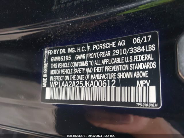 WP1AA2A25JKA00612 Porsche Cayenne