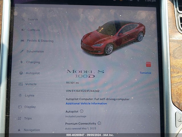 2018 TESLA MODEL S 5YJSA1E22JF244242 Photo 6
