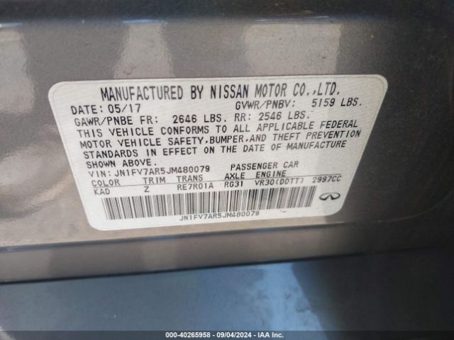 JN1FV7AR5JM480079 Infiniti Q50 3.0t Red Sport 400