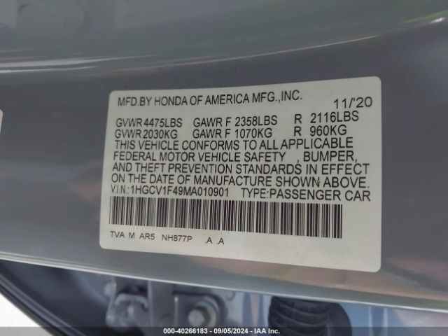 1HGCV1F49MA010901 Honda Accord Sport Special Edition
