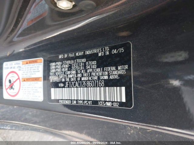 JF1ZCAC12F8607168 Subaru Brz Limited