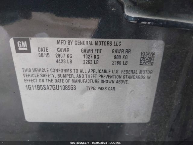 1G11B5SA7GU108953 Chevrolet Malibu Limited Ls