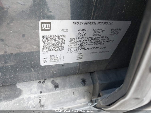 Chevrolet Suburban 4wd Lt 2021 1GNSKCKD8MR407979 Image 9