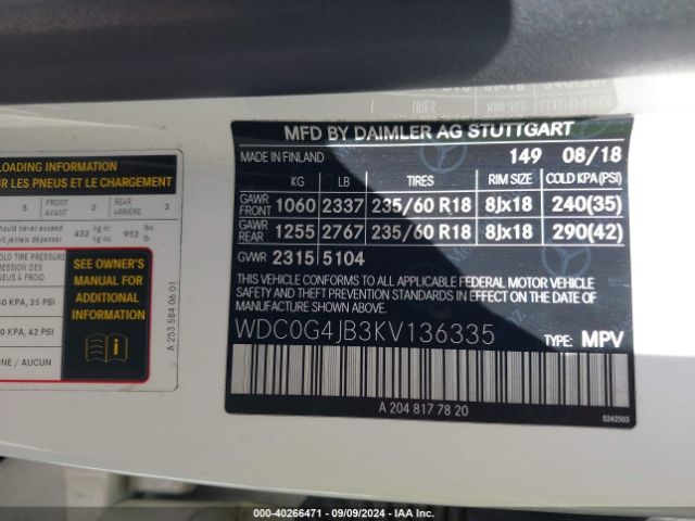 WDC0G4JB3KV136335 Mercedes-Benz GLC 300