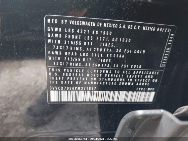 3VVCX7B26PM371897 Volkswagen Taos 1.5t S