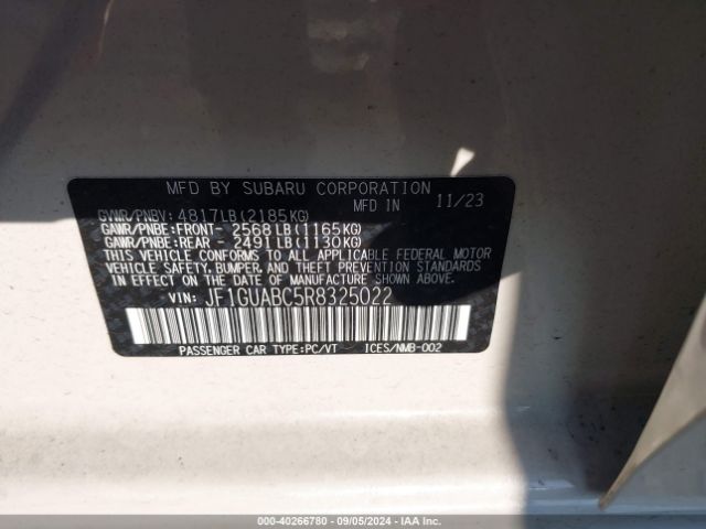 JF1GUABC5R8325022 Subaru Impreza Base 5-door