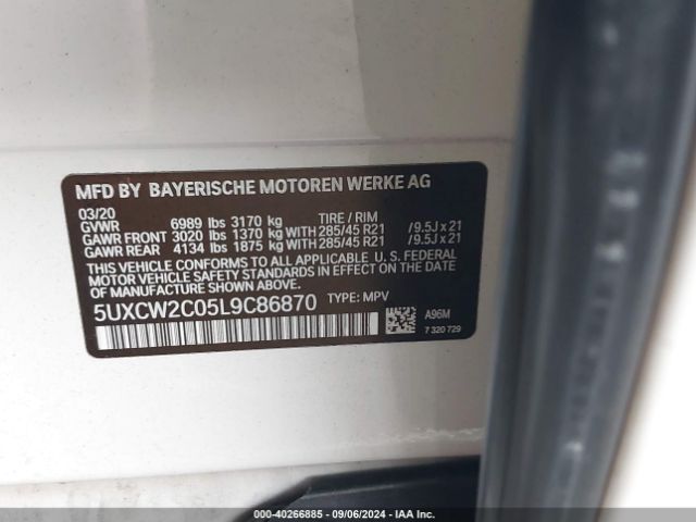 5UXCW2C05L9C86870 BMW X7 Xdrive40i