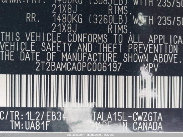 2T2BAMCA0PC006197 Lexus Rx 350 F Sport Handling