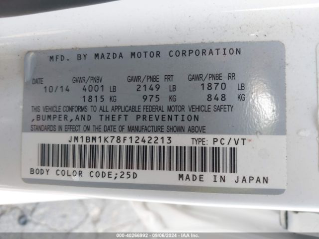JM1BM1K78F1242213 Mazda Mazda3 I Sport