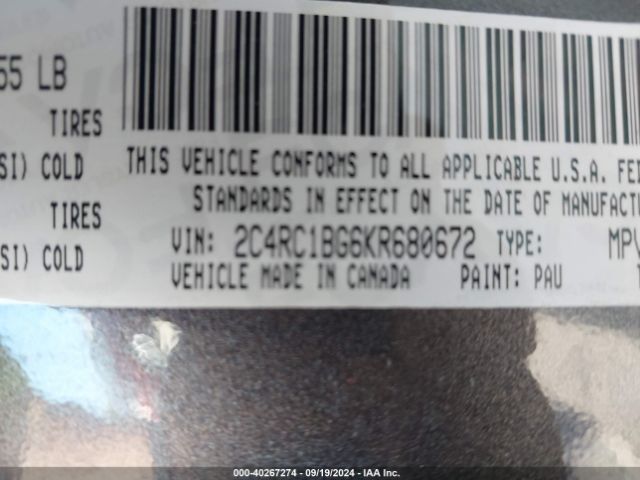2C4RC1BG6KR680672 Chrysler Pacifica Touring L