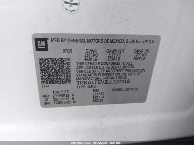 3GKALTEV2LL127118 GMC Terrain Awd Sle