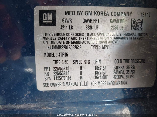 KL4MMBS20LB092648 Buick Encore Gx Fwd Preferred