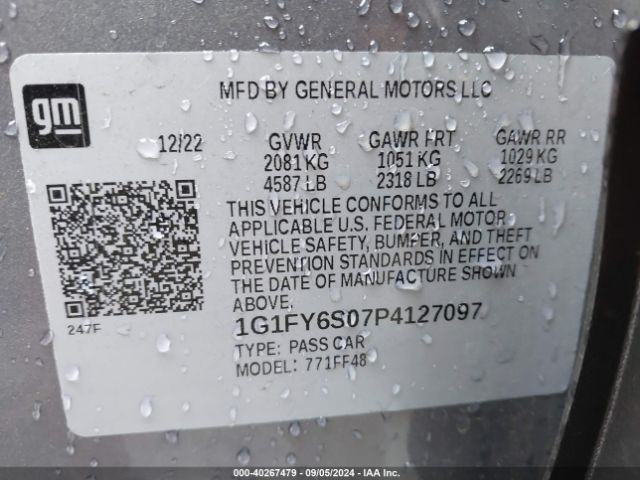 1G1FY6S07P4127097 Chevrolet Bolt Euv Fwd Lt