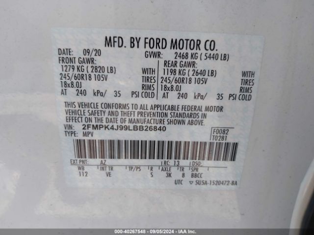 2020 FORD EDGE 2FMPK4J99LBB26840 Photo 8