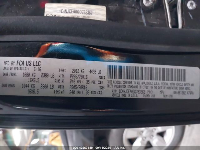 1C4NJCEA0GD783362 Jeep Compass Latitude