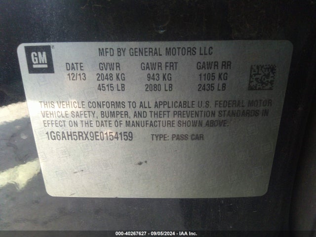 1G6AH5RX9E0154159 Cadillac ATS LUXURY