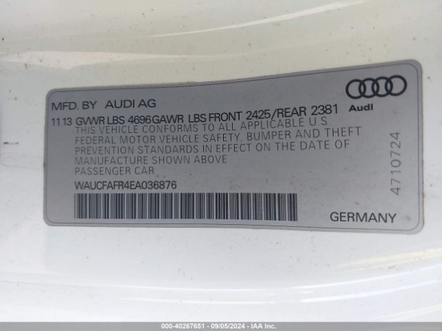 WAUCFAFR4EA036876 Audi A5 2.0t Premium