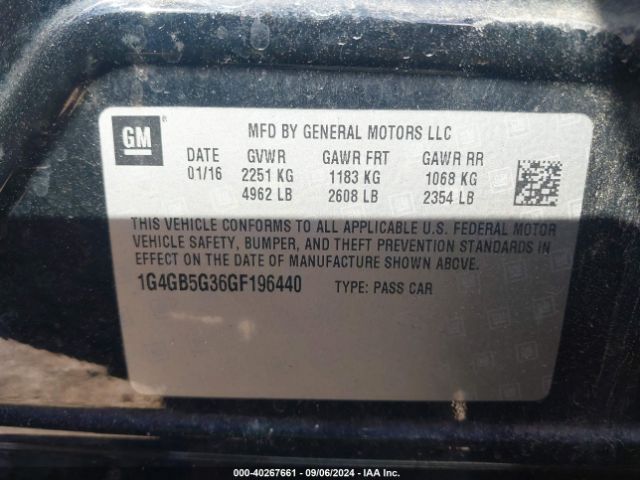 1G4GB5G36GF196440 Buick Lacrosse Leather