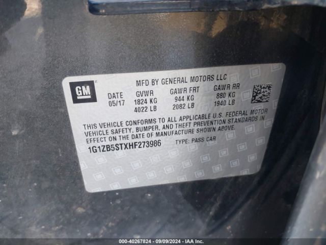 1G1ZB5STXHF273986 Chevrolet MALIBU LS