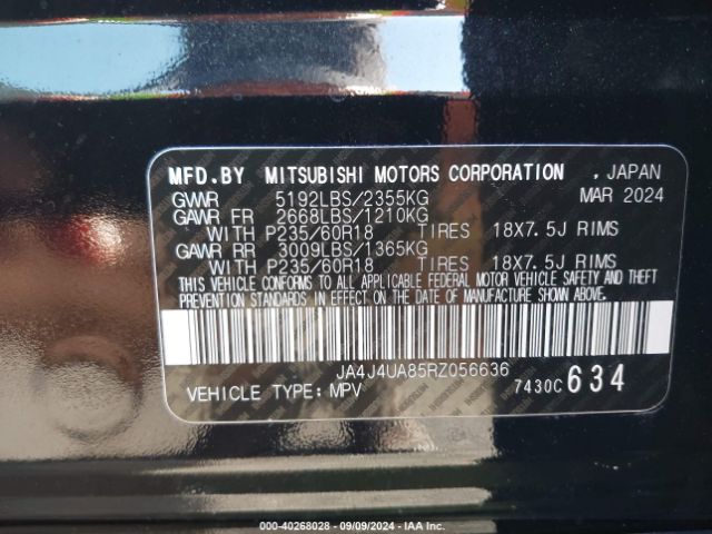 2024 MITSUBISHI OUTLANDER JA4J4UA85RZ056636 Photo 8