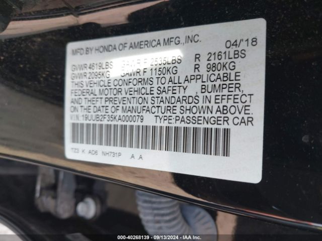 19UUB2F35KA000079 Acura Tlx Standard