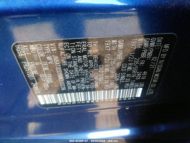 JN8AT3DD8MW310236 Nissan Rogue Platinum Intelligent Awd