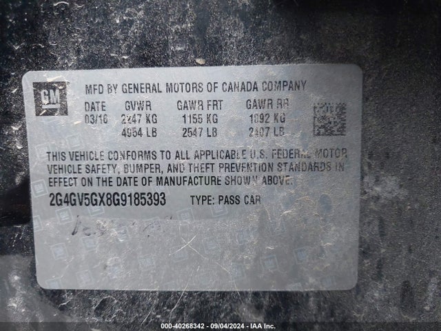 2G4GV5GX8G9185393 Buick Regal Turbo Gs