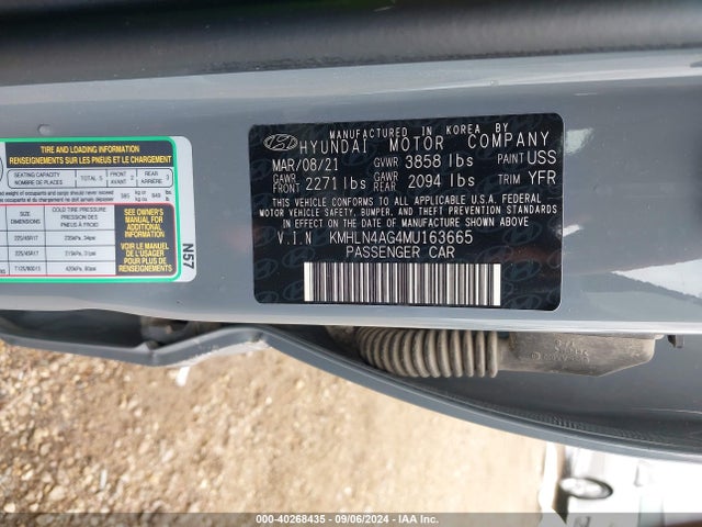 Hyundai ELANTRA SEL 2021 KMHLN4AG4MU163665 Image 9