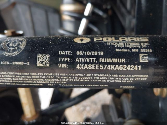 2019 POLARIS SPORTSMAN 4XASEE574KA624241 Photo 9