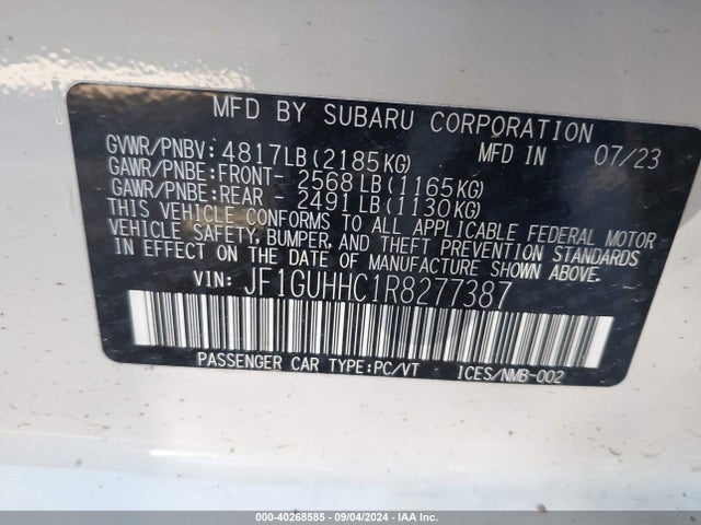 JF1GUHHC1R8277387 Subaru Impreza Rs 5-door